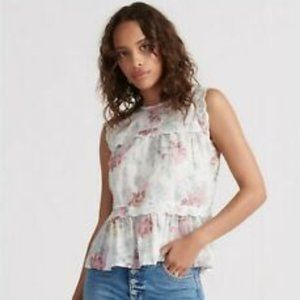Lucky Brand Scalloped Edge Peplum Top